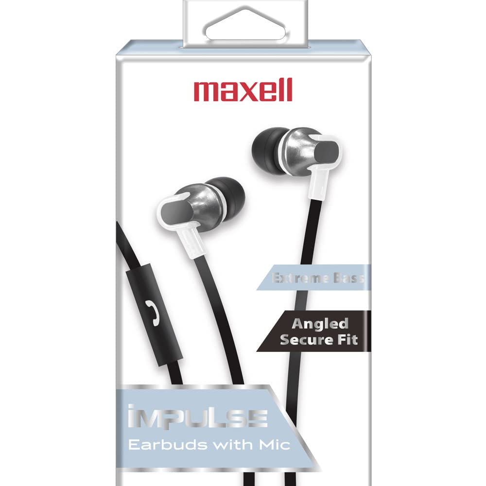 Maxell Impulse White Wired Earbuds with MIC for Active Listeners
| Maxell Impulse White Earbuds with MIC - Ideal for Wo