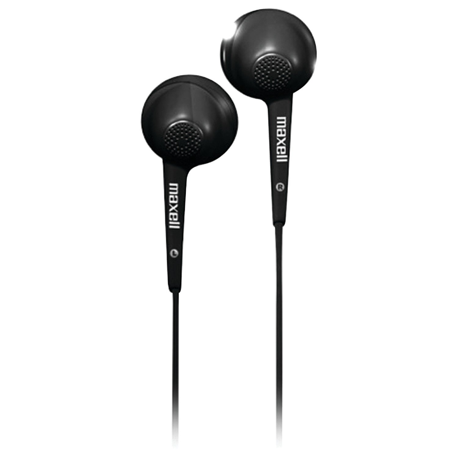Maxell Soft Rubber Body Comfort Fit Jelleez Soft Ear Buds for Music Listening and Calls - Black With Built-in Microphon