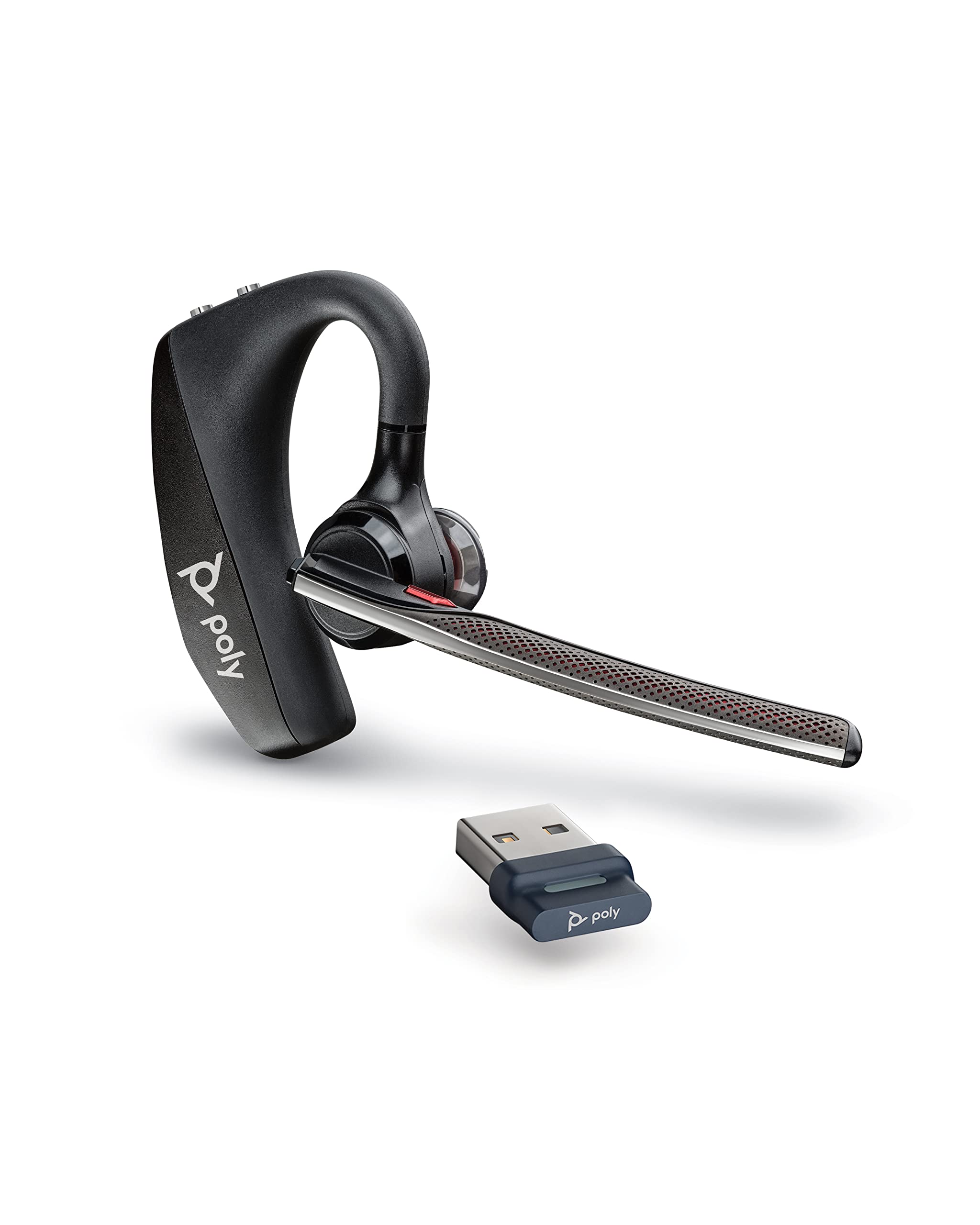 Plantronics Poly Voyager 5200 UC Wireless Headset & Charging Case - Single-Ear Headset w/Noise-Canceling Mic - Best for